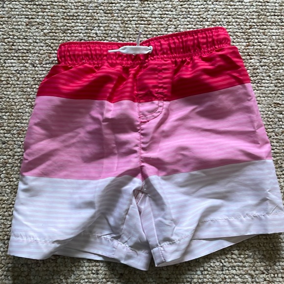 4T red pink white swim trunks - Picture 1 of 3